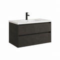 Waschtischunterschrank Set Betonoptik mit Keramikwaschbecken rechteckig 80 x 46 x 55 cm