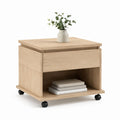 Couchtisch mit Schublade und Rollen Eichenfurnier quadratisch 60 x 60 x 48 cm