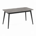 Esstisch Betonoptik Grau MDF Rechteckig mit Stahlgestell Schwarz 120 x 70 x 75 cm