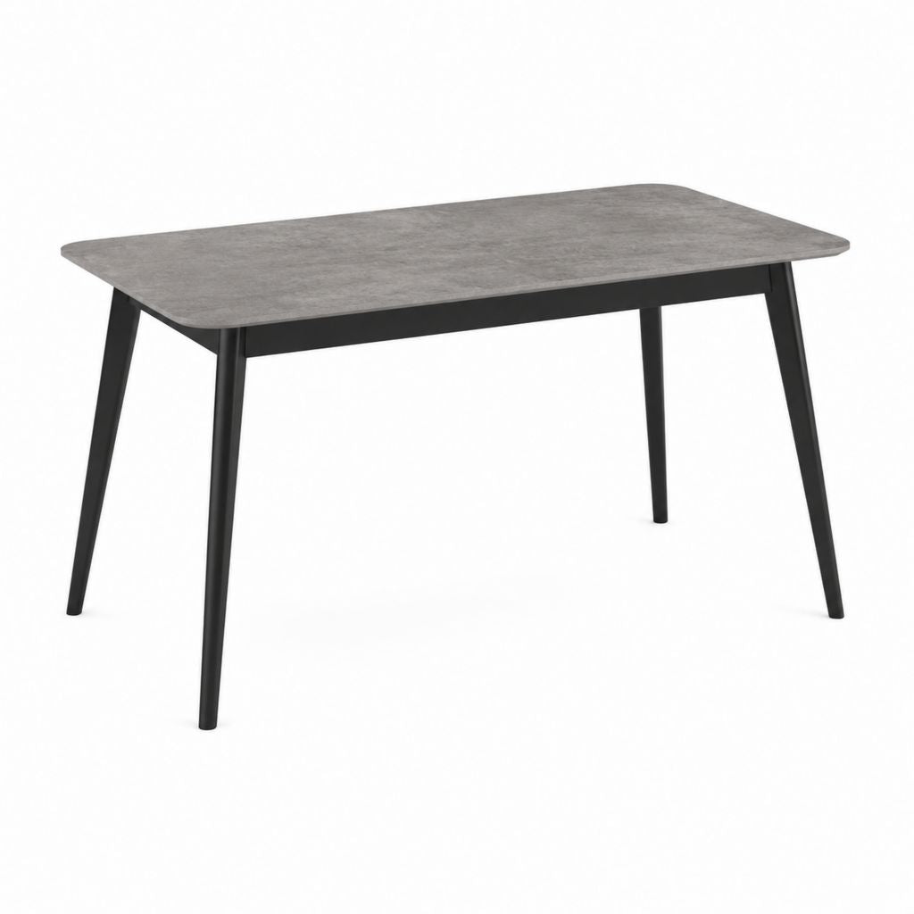 Esstisch Betonoptik Grau MDF Rechteckig mit Stahlgestell Schwarz 120 x 70 x 75 cm