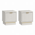 Nachttisch 2er Set Weiß MDF rechteckig 45 x 40 x 55 cm