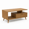 Couchtisch Eichenoptik MDF rechteckig mit Schublade und Ablage 100 x 50 x 50 cm