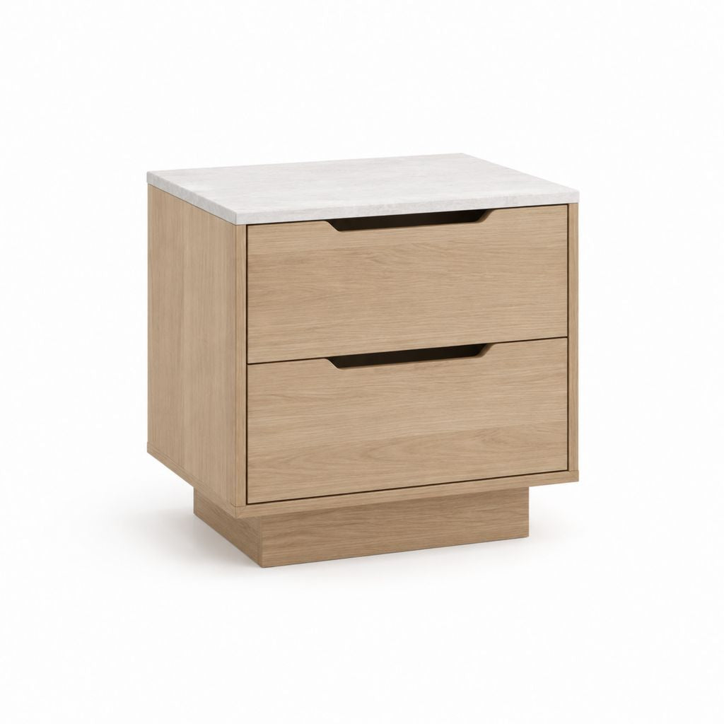 Nachttisch mit 2 Schubladen Eicheoptik Holzwerkstoff rechteckig 50 x 40 x 55 cm