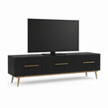 TV-Lowboard Schwarz MDF Rechteckig 180 x 40 x 55 cm