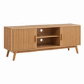 TV-Lowboard Eiche Natur mit Eichenfurnier rechteckig 140 x 40 x 60 cm