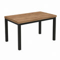 Esstisch Rechteckig Braun Schwarz Spanplatte Stahl 120 x 80 x 75 cm