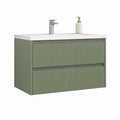 Waschtischunterschrank Set Grün MDF mit Keramikwaschbecken Rechteckig 80 x 46 x 55 cm