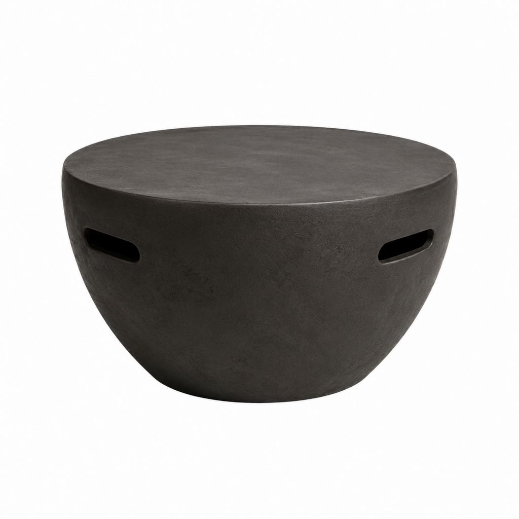 Runder Couchtisch Dunkelgrau aus Faserzement 80 x 80 x 40 cm