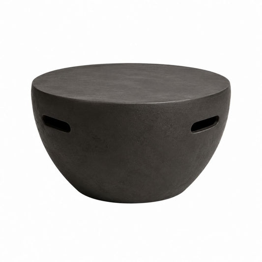 Runder Couchtisch Dunkelgrau aus Faserzement 80 x 80 x 40 cm