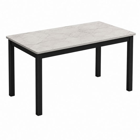 Esstisch Marmoroptik Weiß Schwarz MDF Stahl rechteckig 120 x 70 x 75 cm