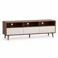 TV Lowboard Walnussbraun Weiß MDF rechteckig 180 x 40 x 65 cm
